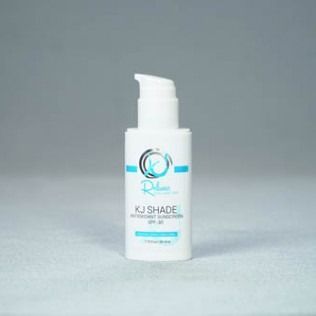 White skincare bottle labeled