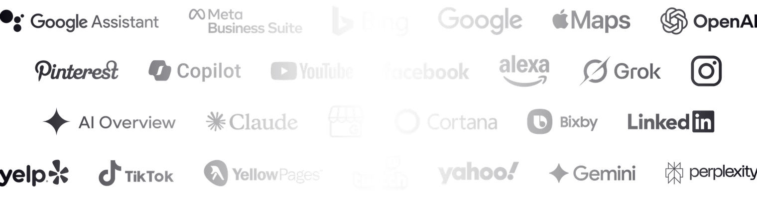 Logos of various tech companies and platforms, including Google, Pinterest, and LinkedIn.