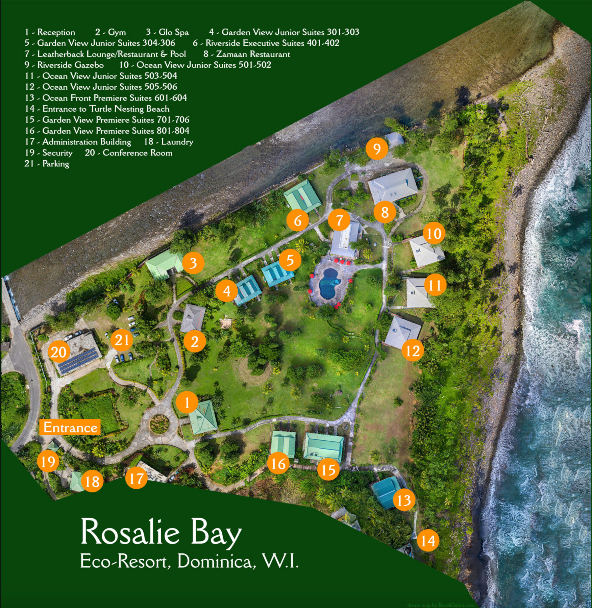 Experience beautiful location at Rosalie Bay Resort