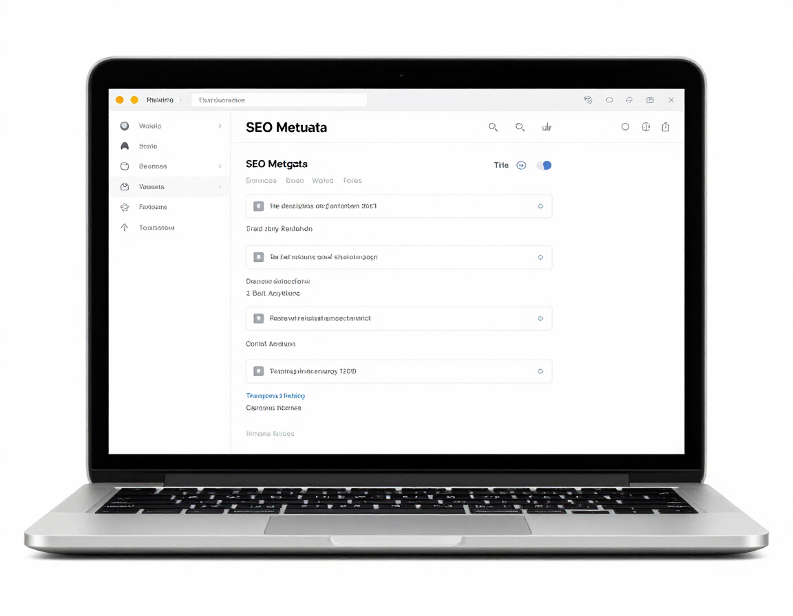 Blog and SEO editor interface mockup
