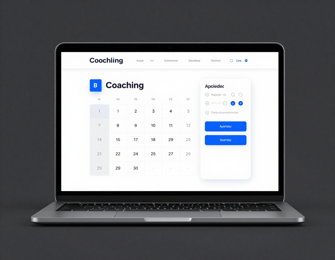 Scheduling integration mockup on coaching website