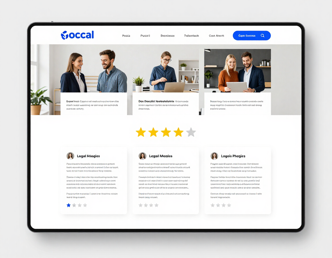 Local business website with review and trust signal section