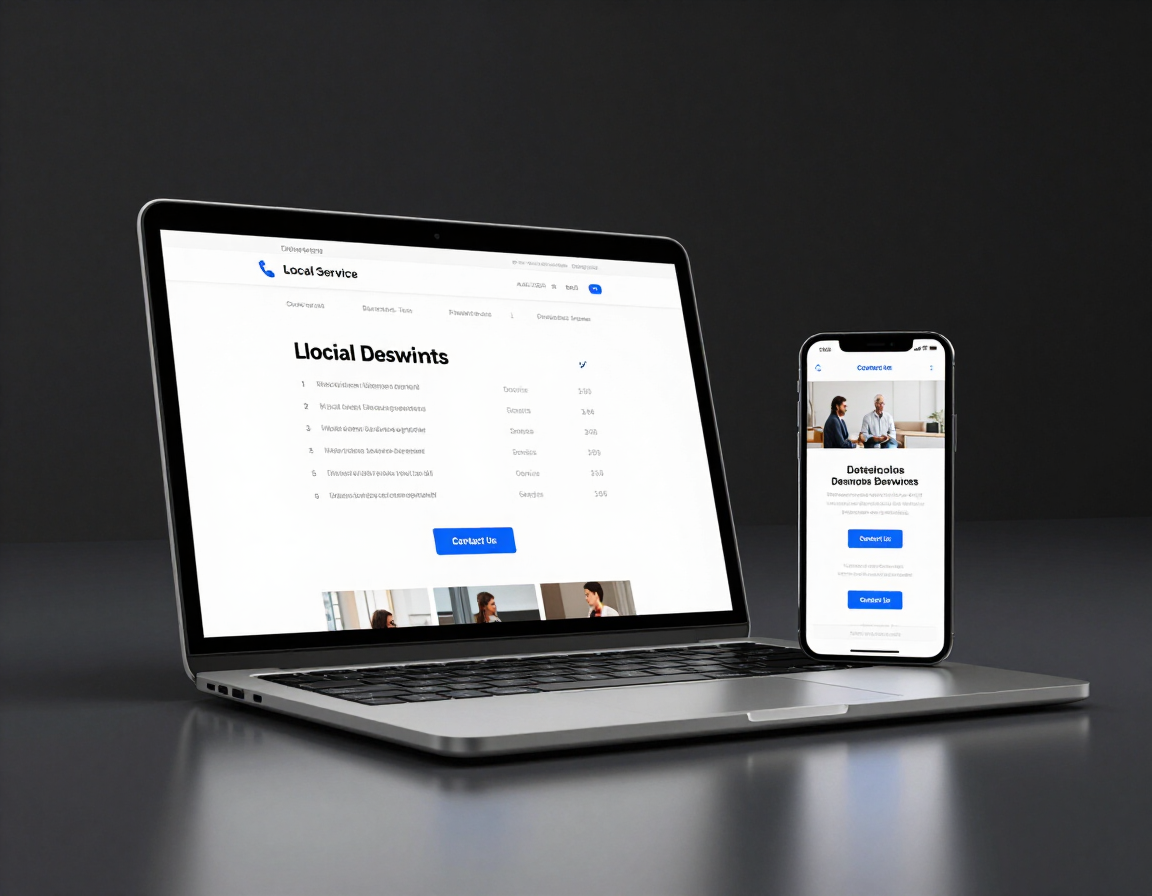 Laptop and mobile showing a small business website