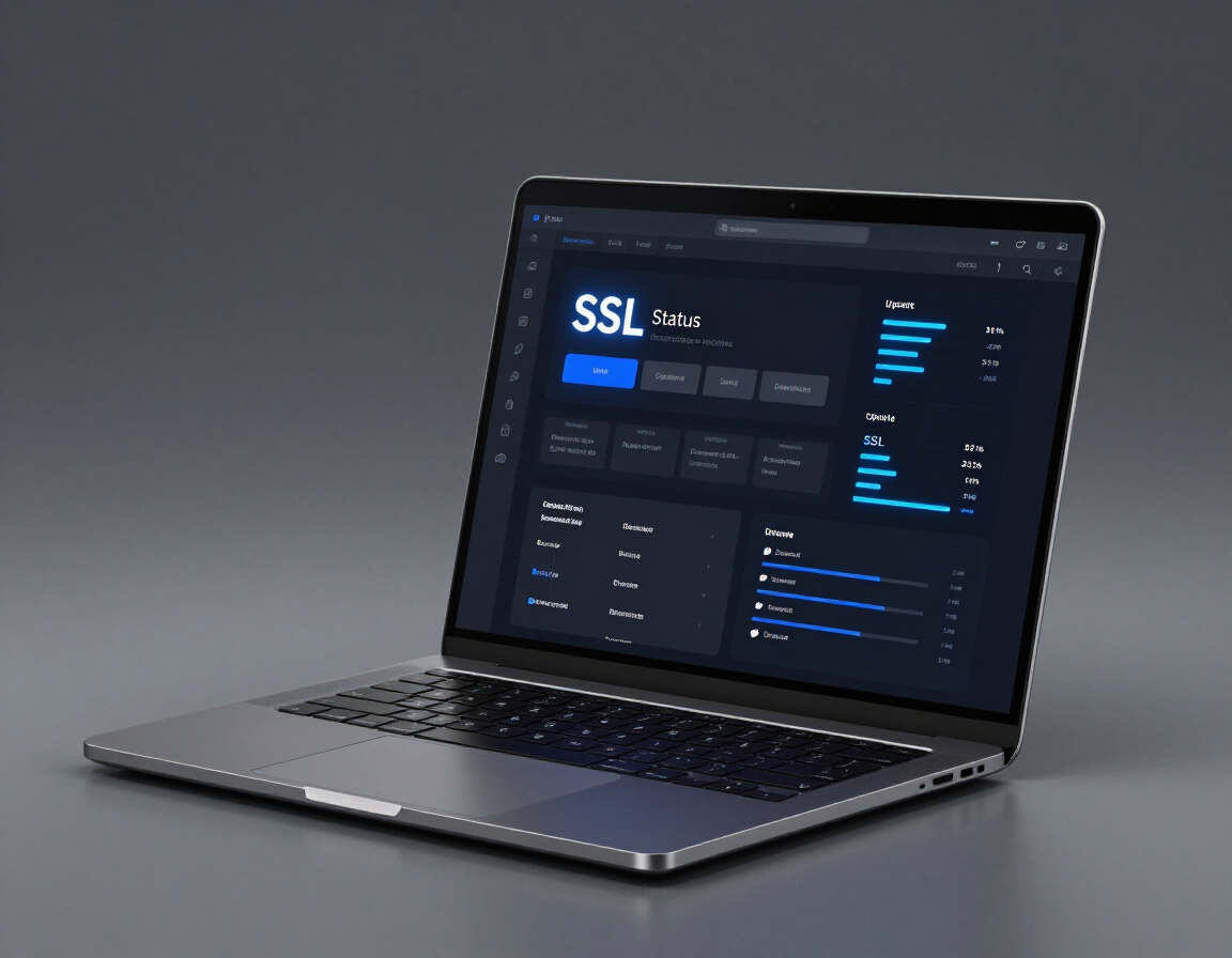 Website hosting and security dashboard mockup