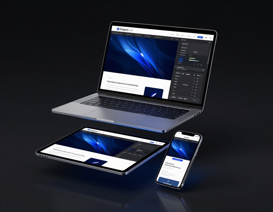 Kaboomasite editor on laptop, tablet, and phone