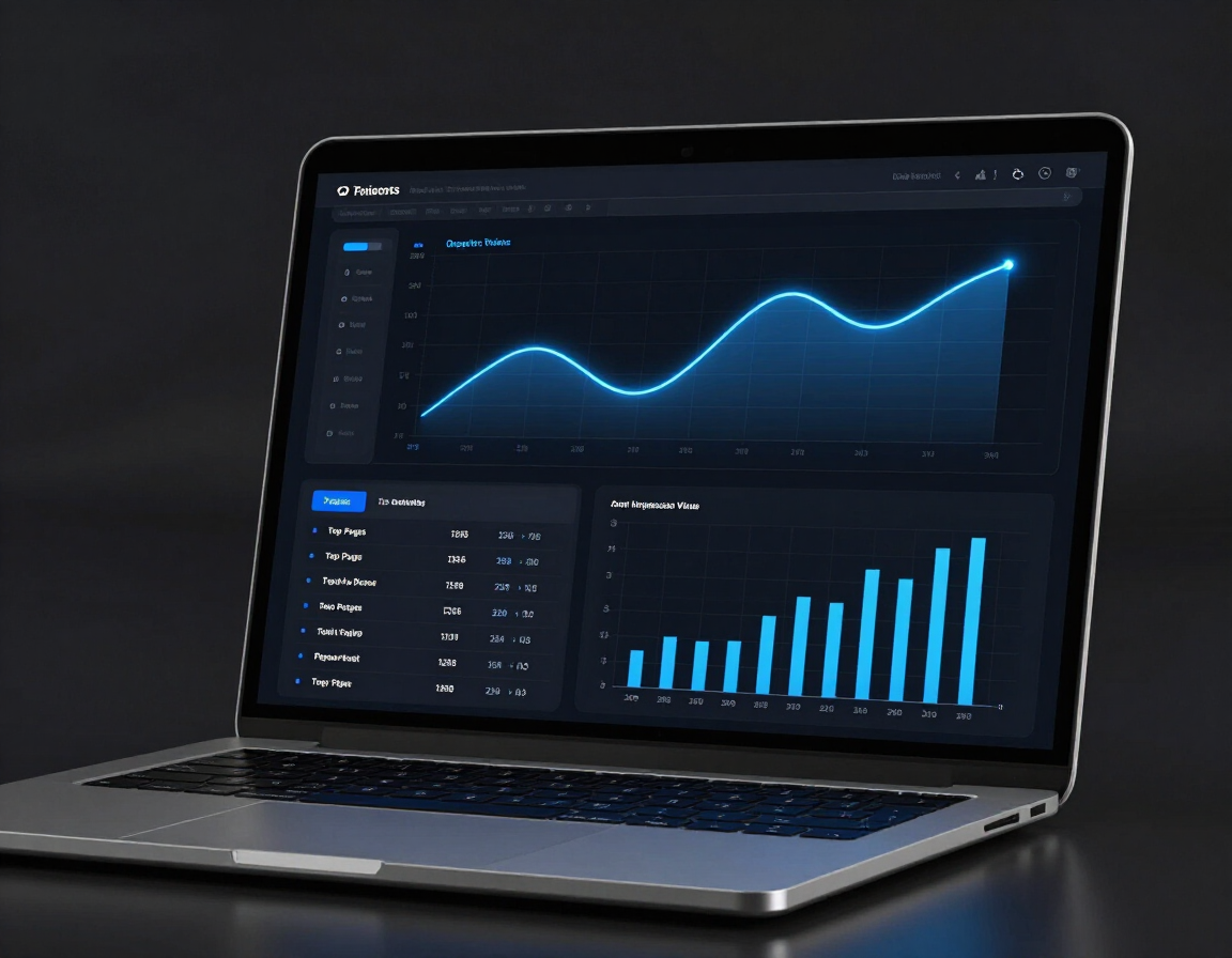 Website analytics dashboard showing organic search traffic and search impressions.