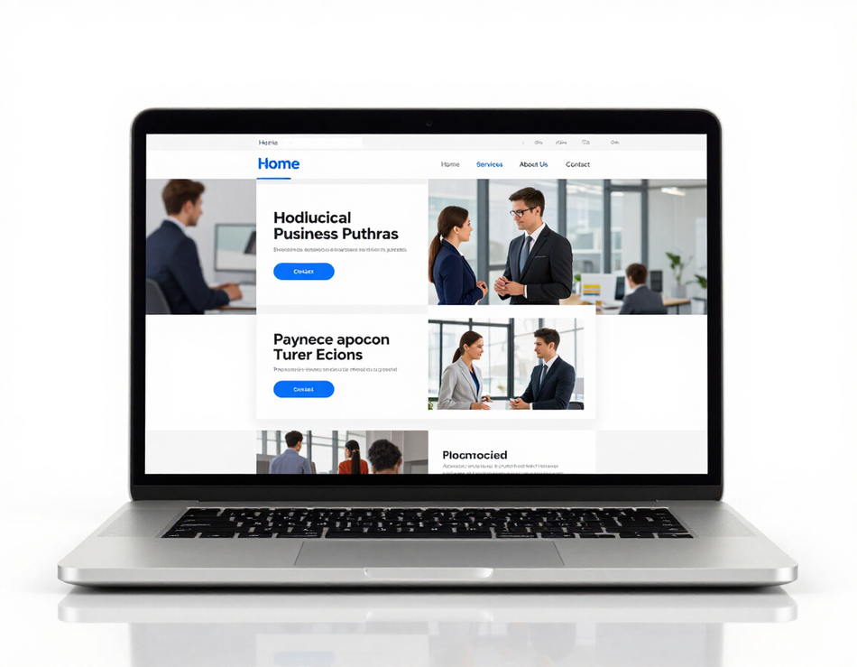 Professionally designed Kaboomasite website on laptop