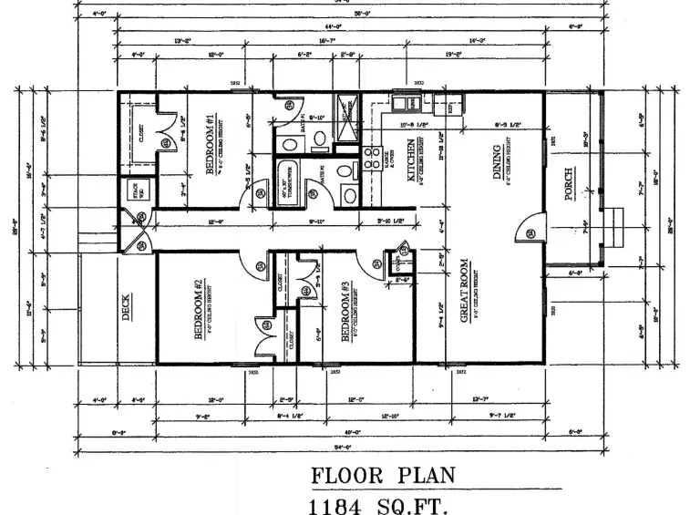 Black-and-white architectural floor plan labeled “FLOOR PLAN” with room dimensions and layout annotations