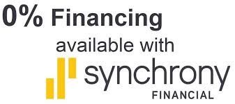 A logo that says `` 0 % financing available with synchrony financial ''