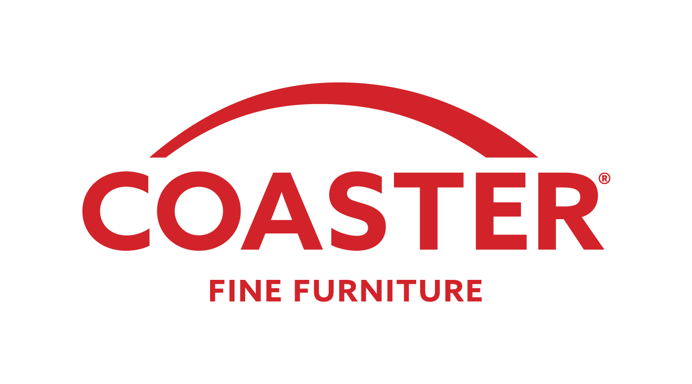 A red and white logo for coaster fine furniture.