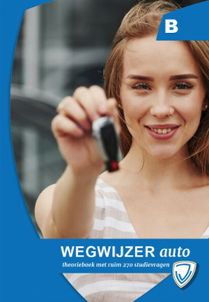 Vrouw die een autosleutel naar de camera richt, met de tekst
