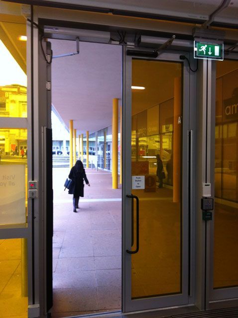 commercial automatic doors at bus station