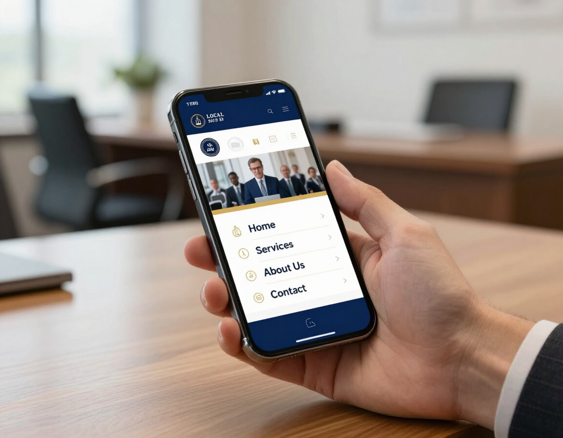 Law firm website on a mobile phone