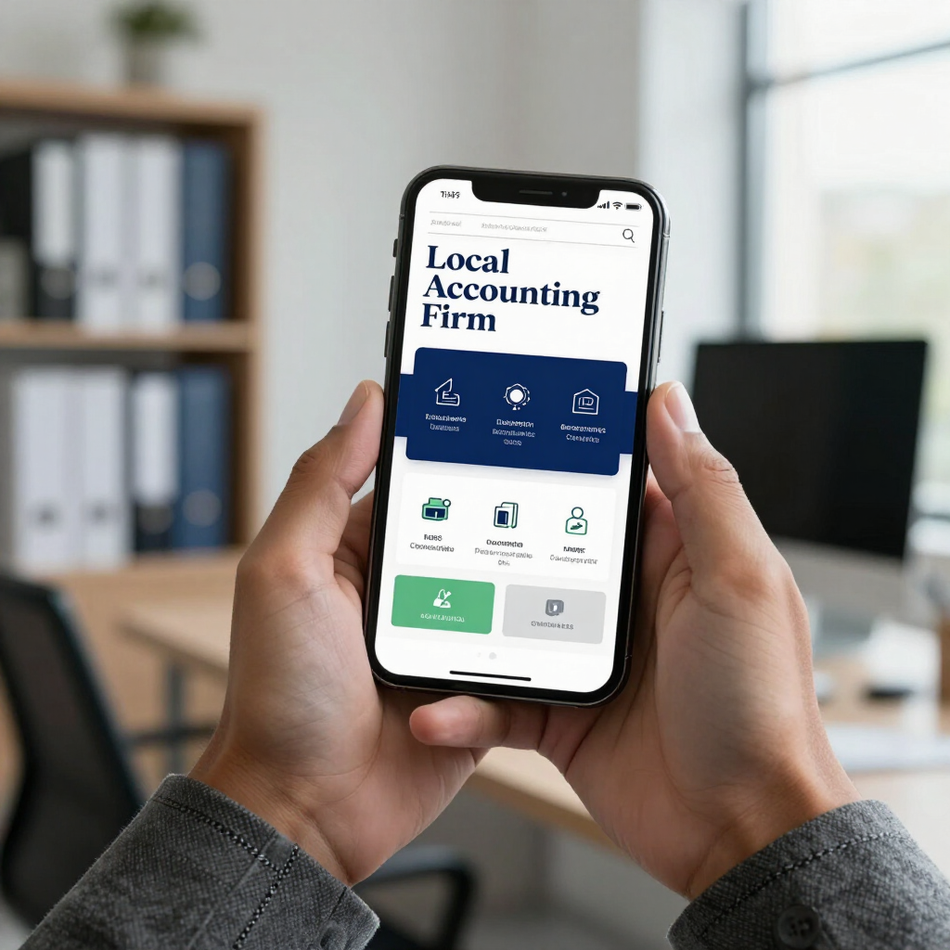 Small business owner reviewing a custom website