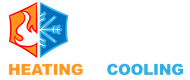 Logo with a hexagon split between a flame (heating) and a snowflake (cooling), with corresponding text.