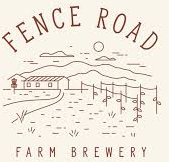 Fence Road Farm Brewery logo with farmhouse, hills, and hops in a simple line drawing