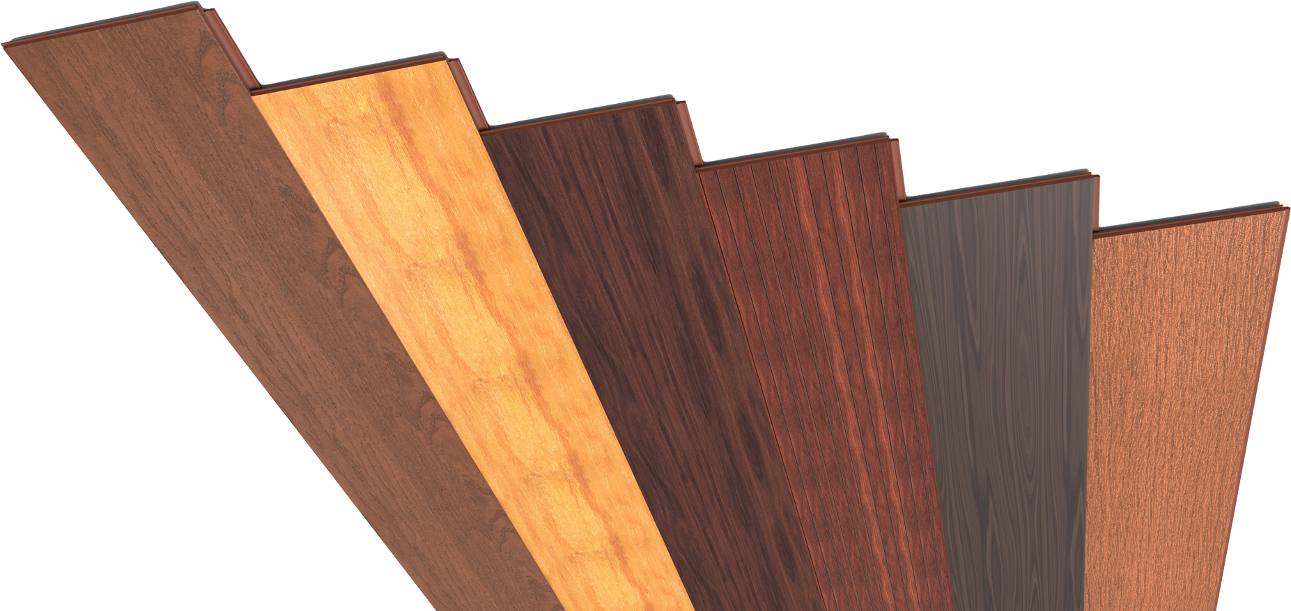Samples of wood planks in various shades of brown. Samples of wood planks in various shades of brown.