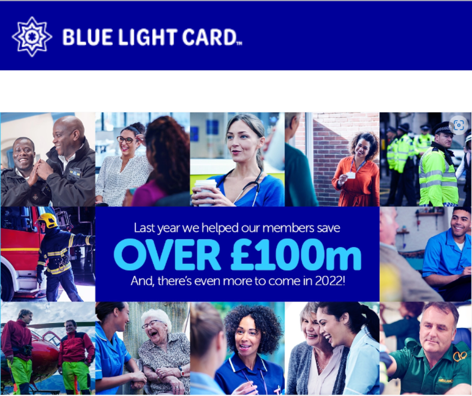 image promoting blue light card for carers in Leeds