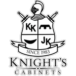 Knight’s Cabinets logo with knight shield and “Since 1983” banner in black and white