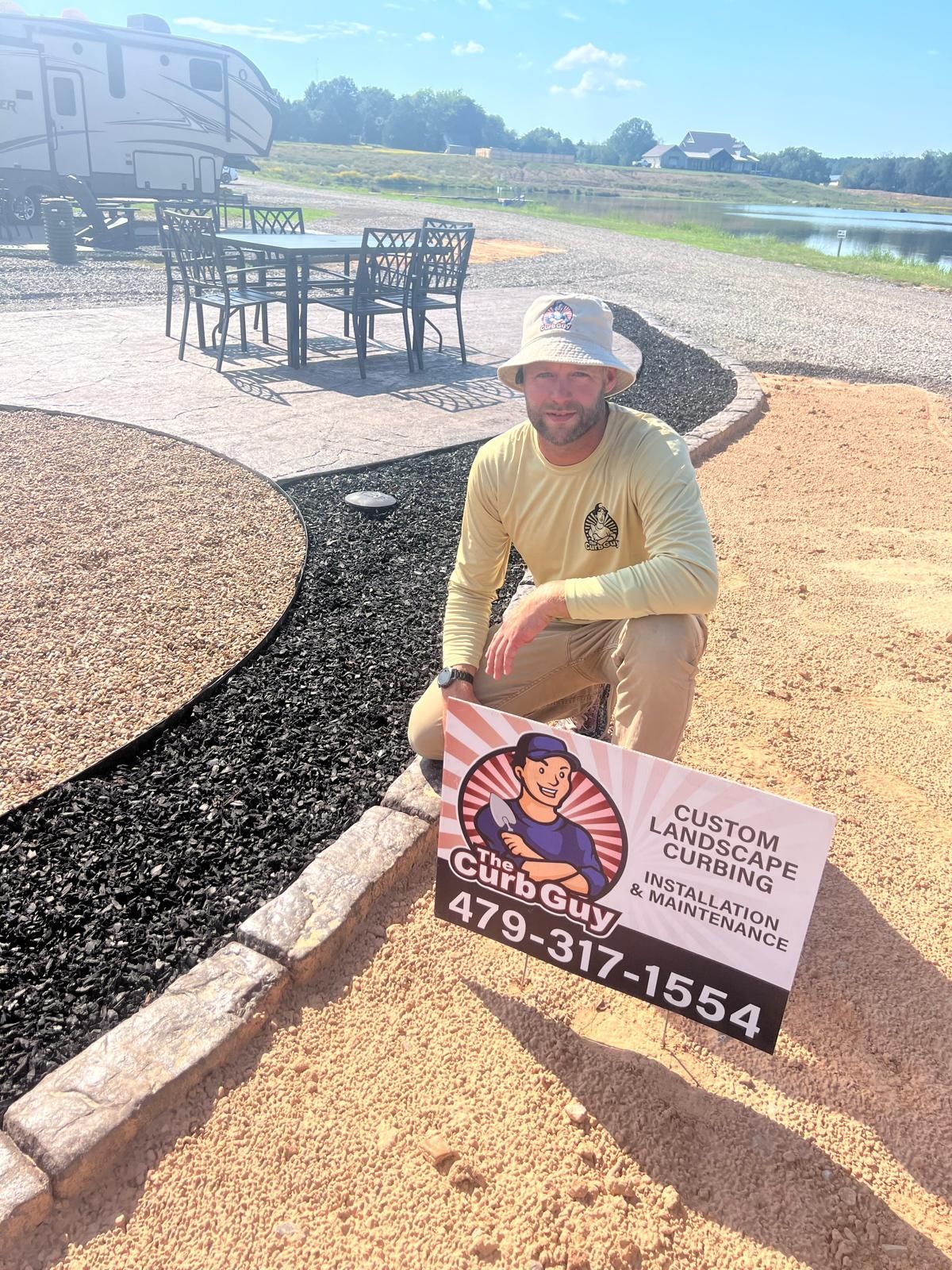 Moroccan Natural Stone Landscaping Backyard Pathing Home Residential The Curb Guy Marcus MrCurber Arkansas