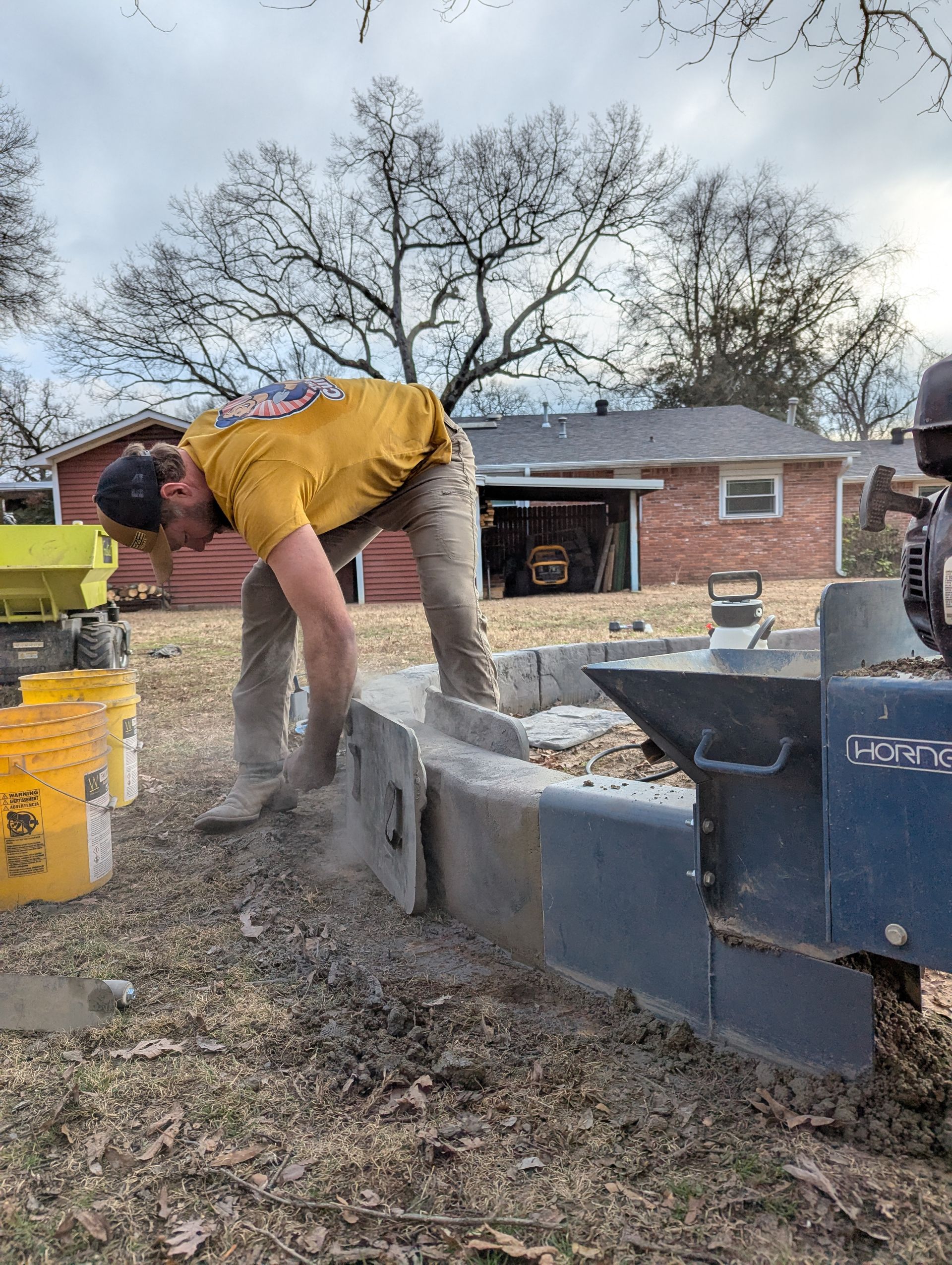 The Process Custom Stamped Edging Landscaping Play Sand Pit Home Residential The Curb Guy Marcus MrCurber Arkansas