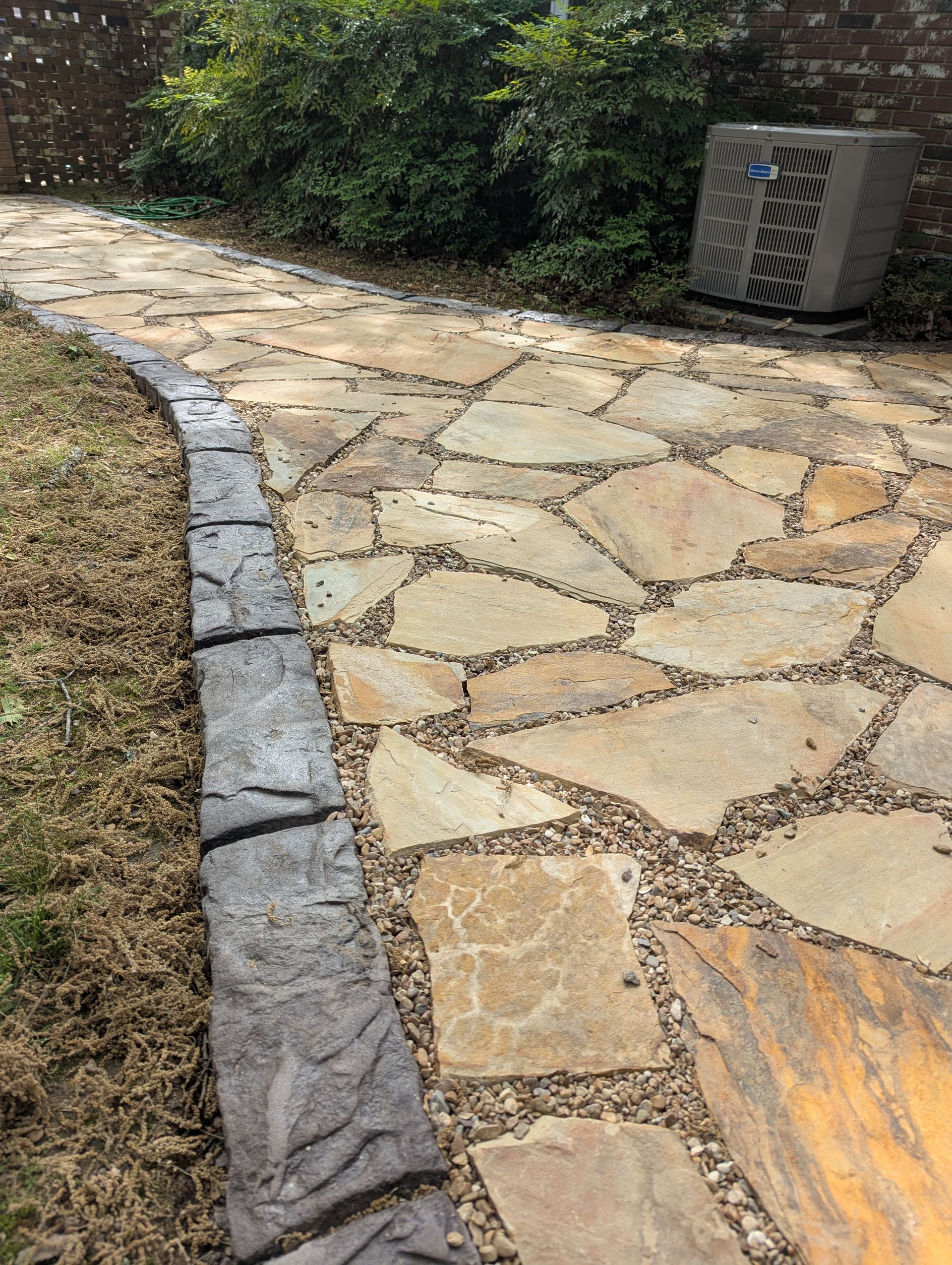 Moroccan Natural Stone Landscaping Backyard Pathing Home Residential The Curb Guy Marcus MrCurber Arkansas
