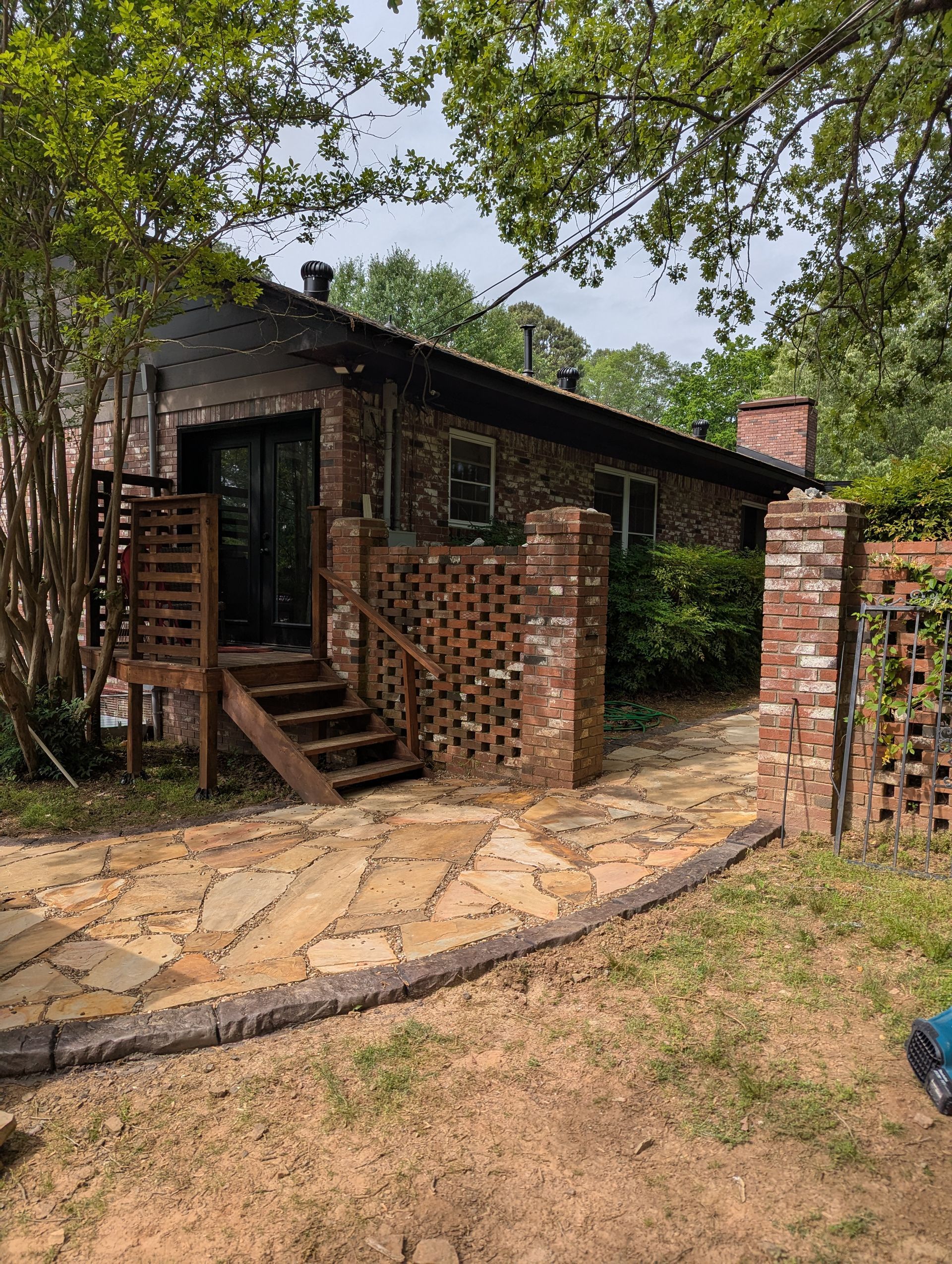Moroccan Natural Stone Landscaping Backyard Pathing Home Residential The Curb Guy Marcus MrCurber Arkansas