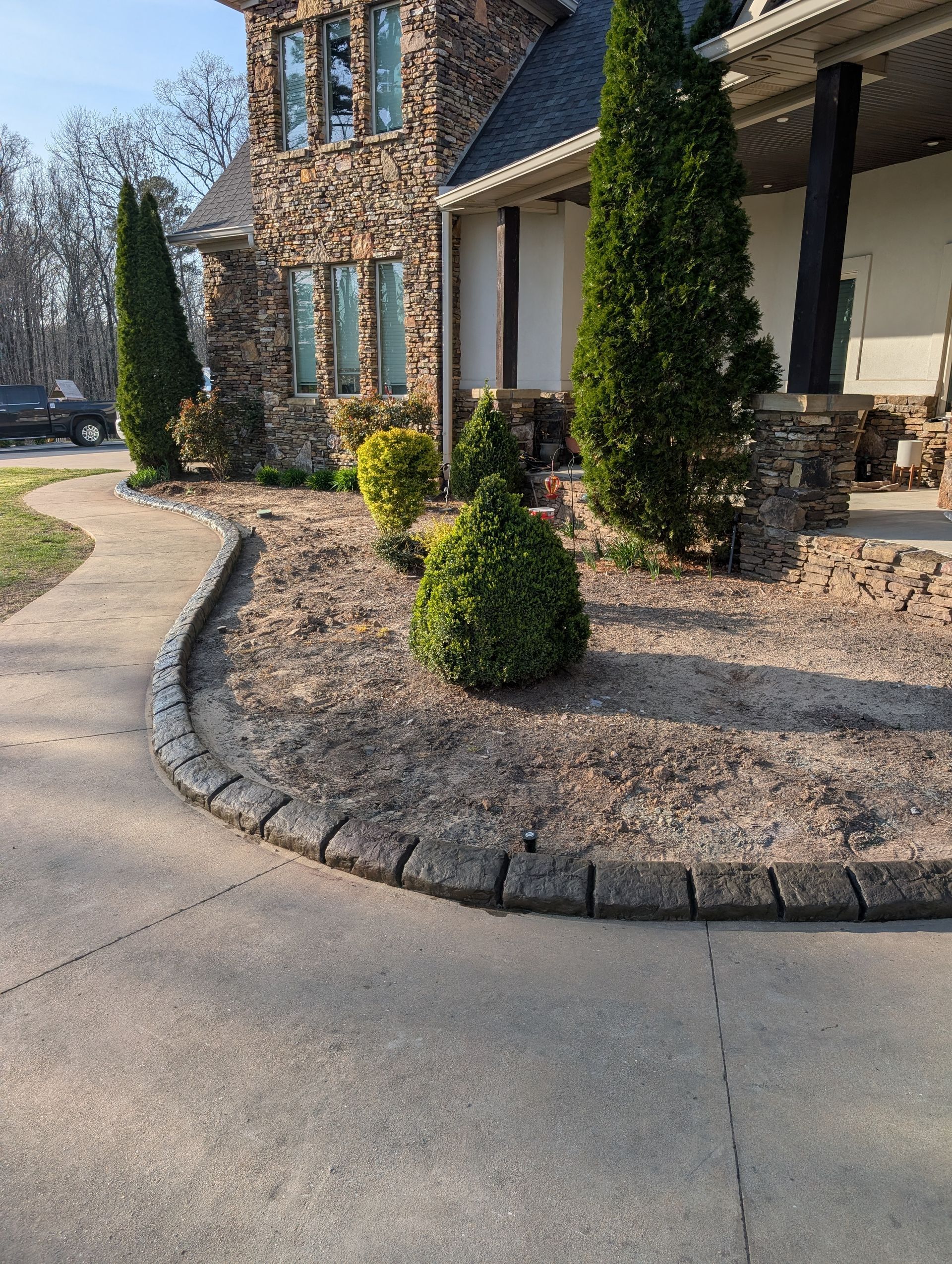 Moroccan Natural Stone Landscaping Garden Bed Home Residential The Curb Guy Marcus MrCurber Arkansas