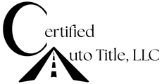 Certified Auto Title, LLC logo with a road-shaped letter A in black and white