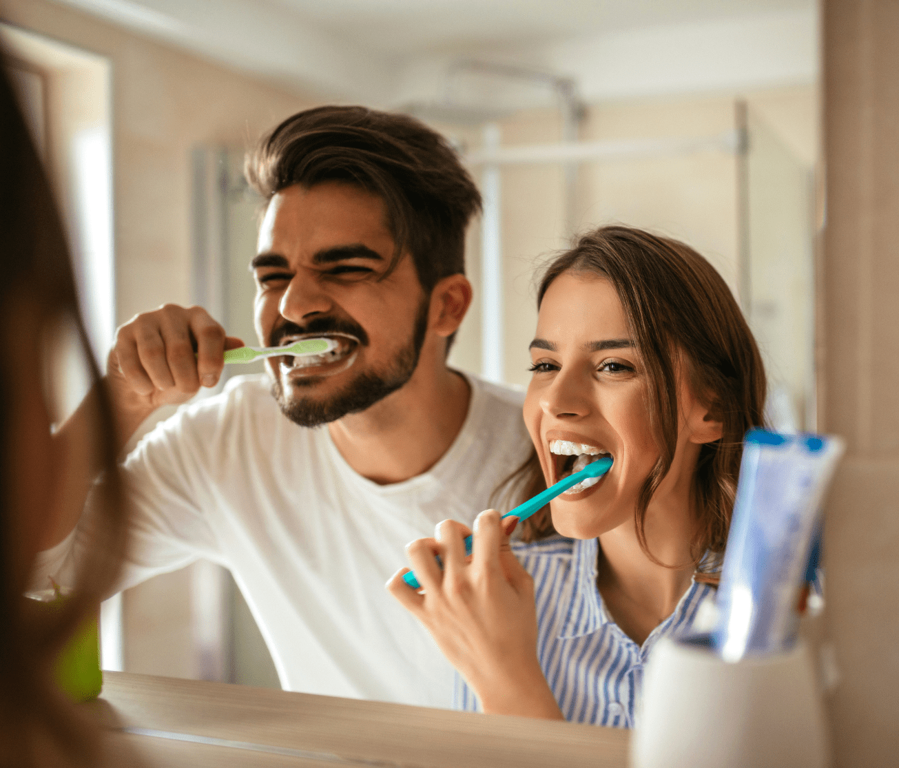 Brush twice daily for two minutes