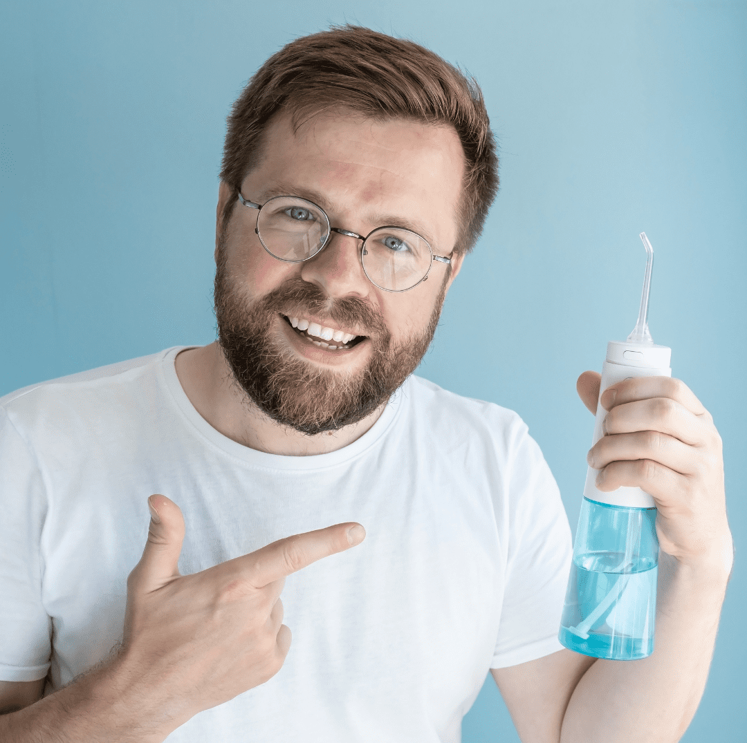 Waterpik once daily.