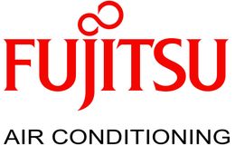 Fujitsu Air Conditioning logo in red, with the name and an infinity symbol above it. The words