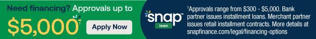 Snap Finance Banner | Finishline Auto Repair Inc.