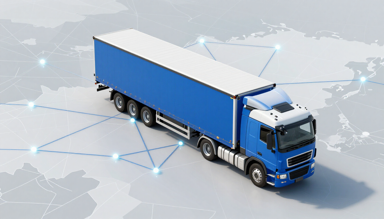 Concepto de rastreo GPS para logística de camiones