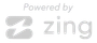Powered by Zing logo. Gray text and icon, lightning bolt in a rounded rectangle.