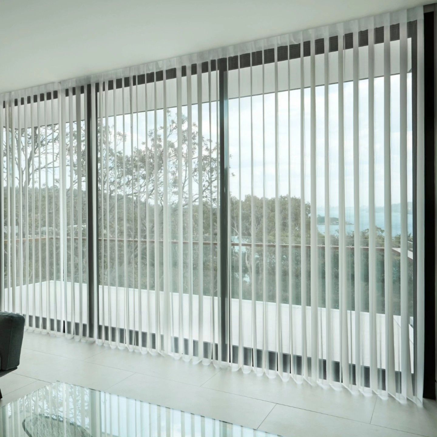 Modern Room With White Vertical Blinds — Totally Flooring Gold Coast In Bundall, QLD