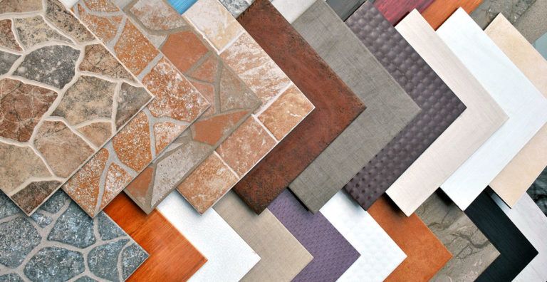 Assorted Square Ceramic Tiles in Neutral and Earth Tones Arranged — Totally Flooring Gold Coast In Bundall, QLD