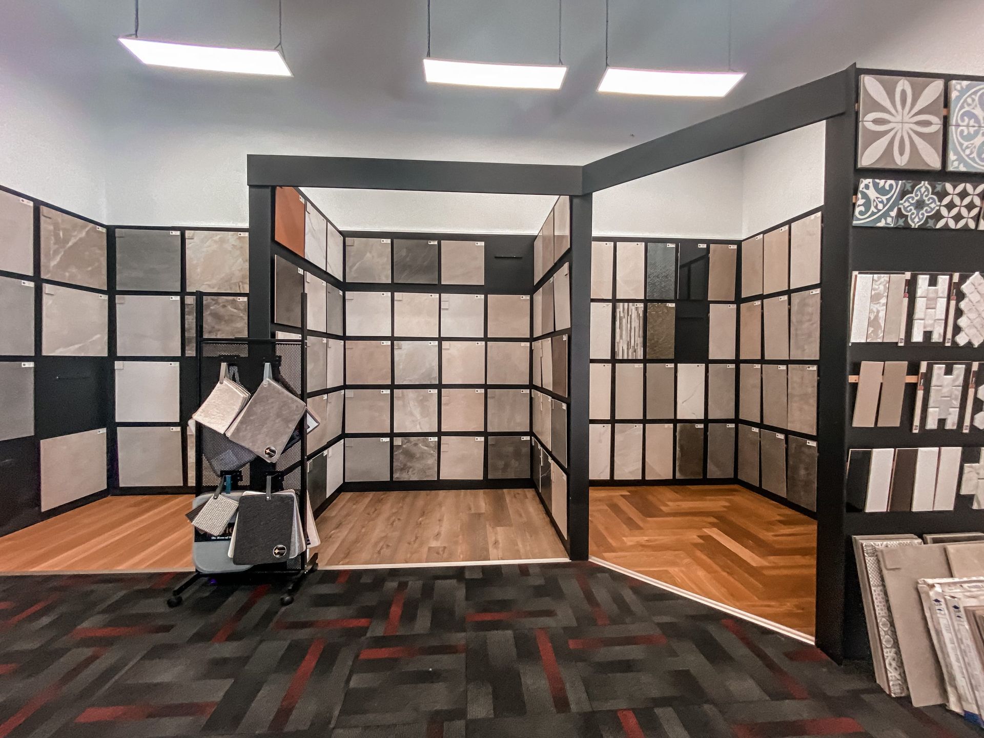 Interior of a Showroom With Grid-panel Display Walls — Totally Flooring Gold Coast In Bundall, QLD