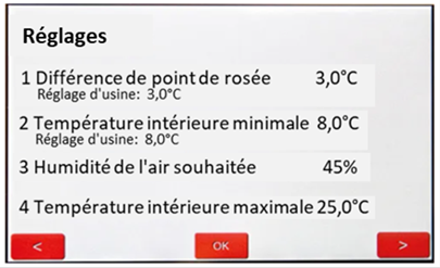 Réglages