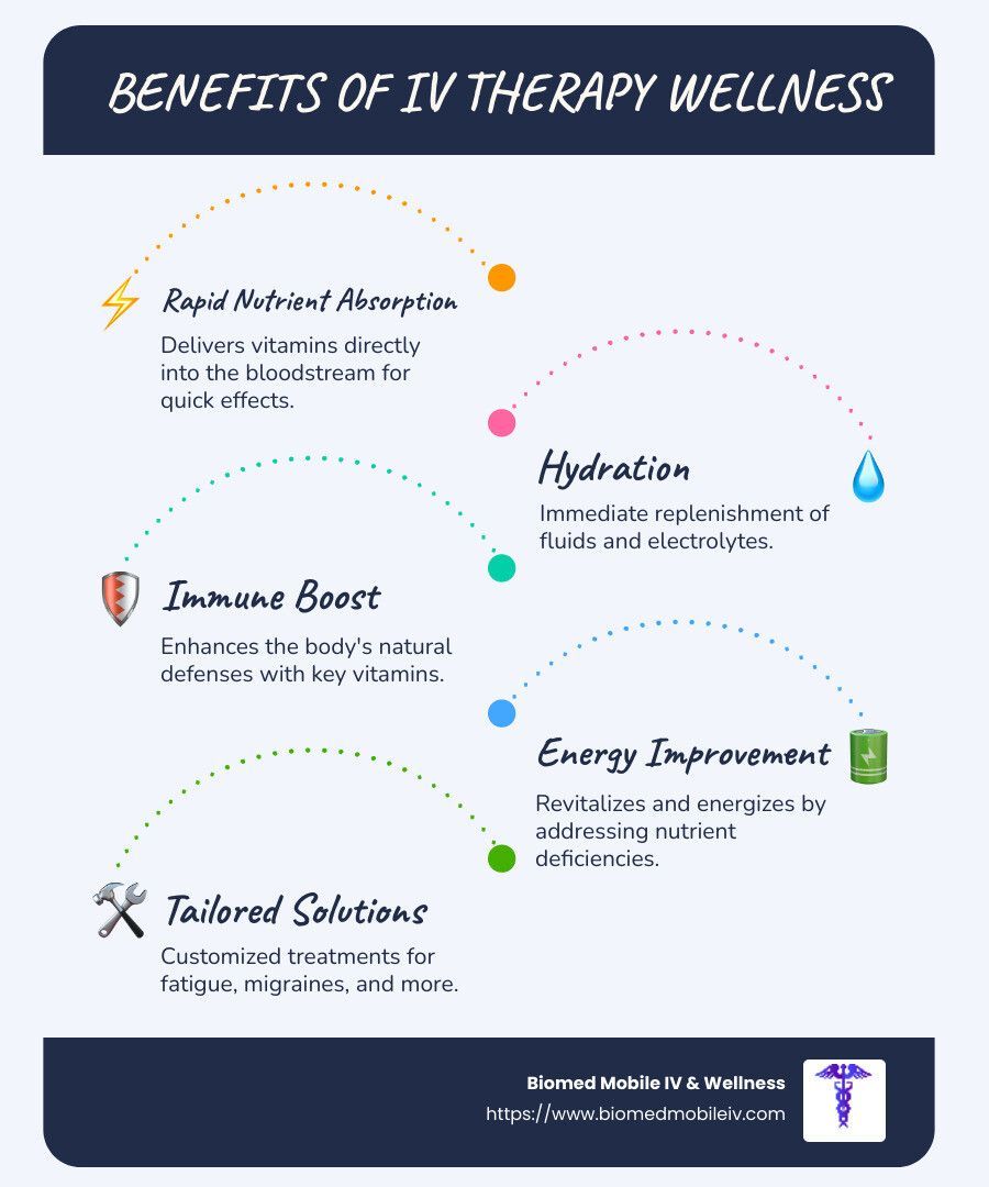 A poster showing the benefits of iv therapy wellness