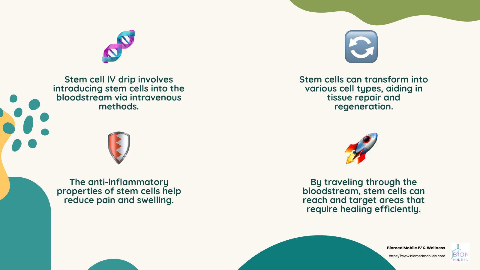 A poster showing the benefits of stem cells.