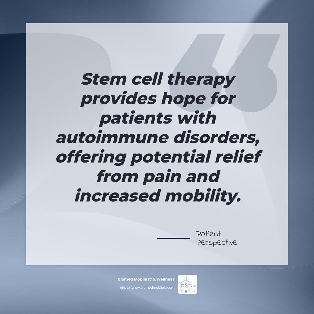 Stem cell therapy provides hope for patients with autoimmune disorders , offering potential relief from pain
