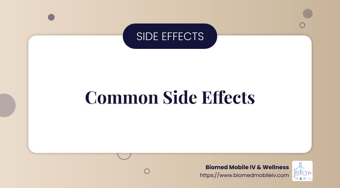 A banner with the words `` common side effects '' on it.