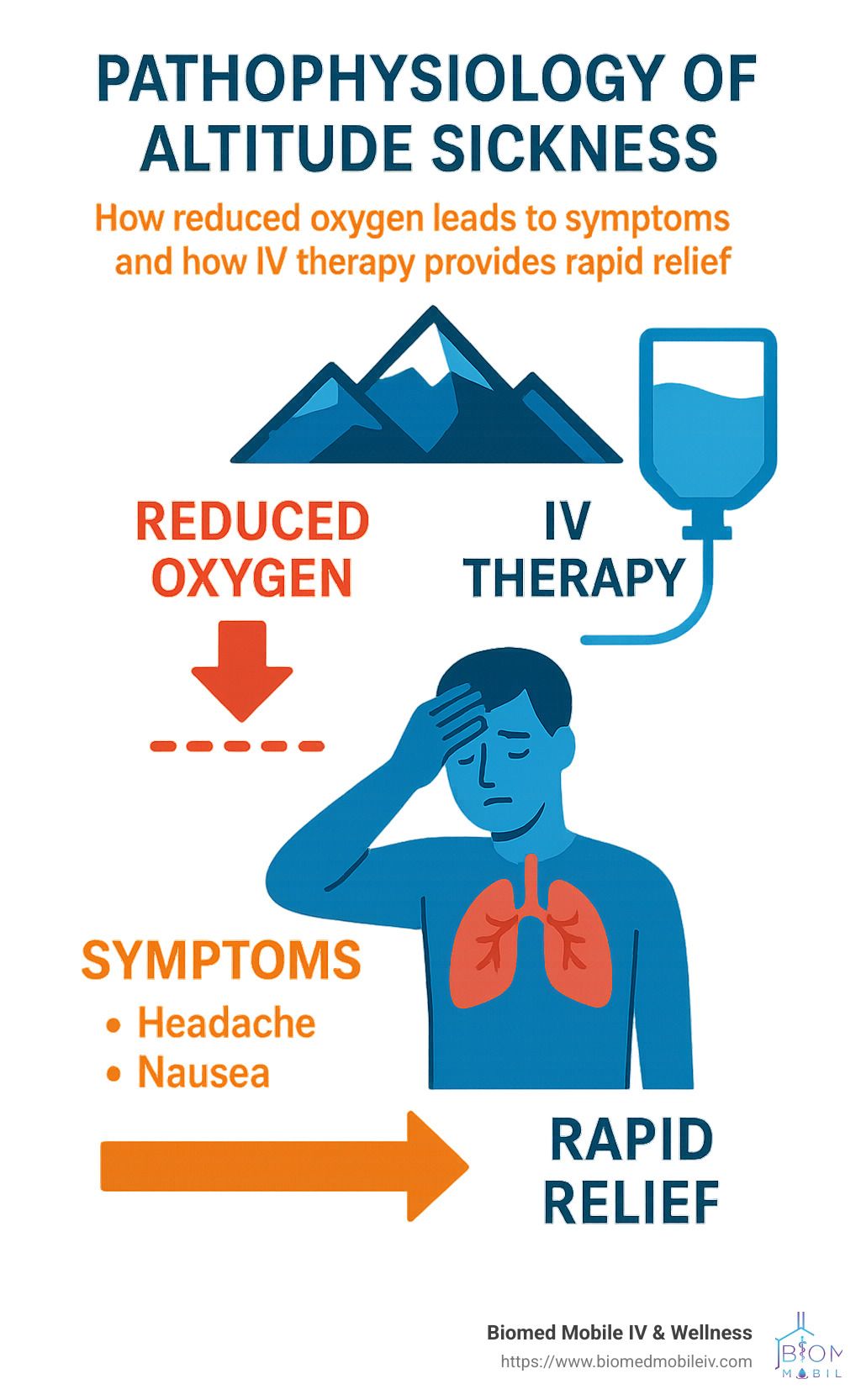 A poster showing the pathophysiology of altitude sickness