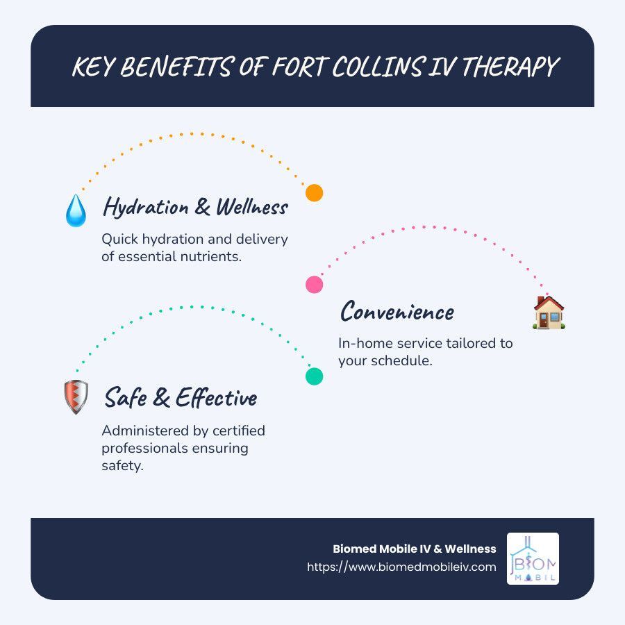 A poster showing the key benefits of fort collins iv therapy