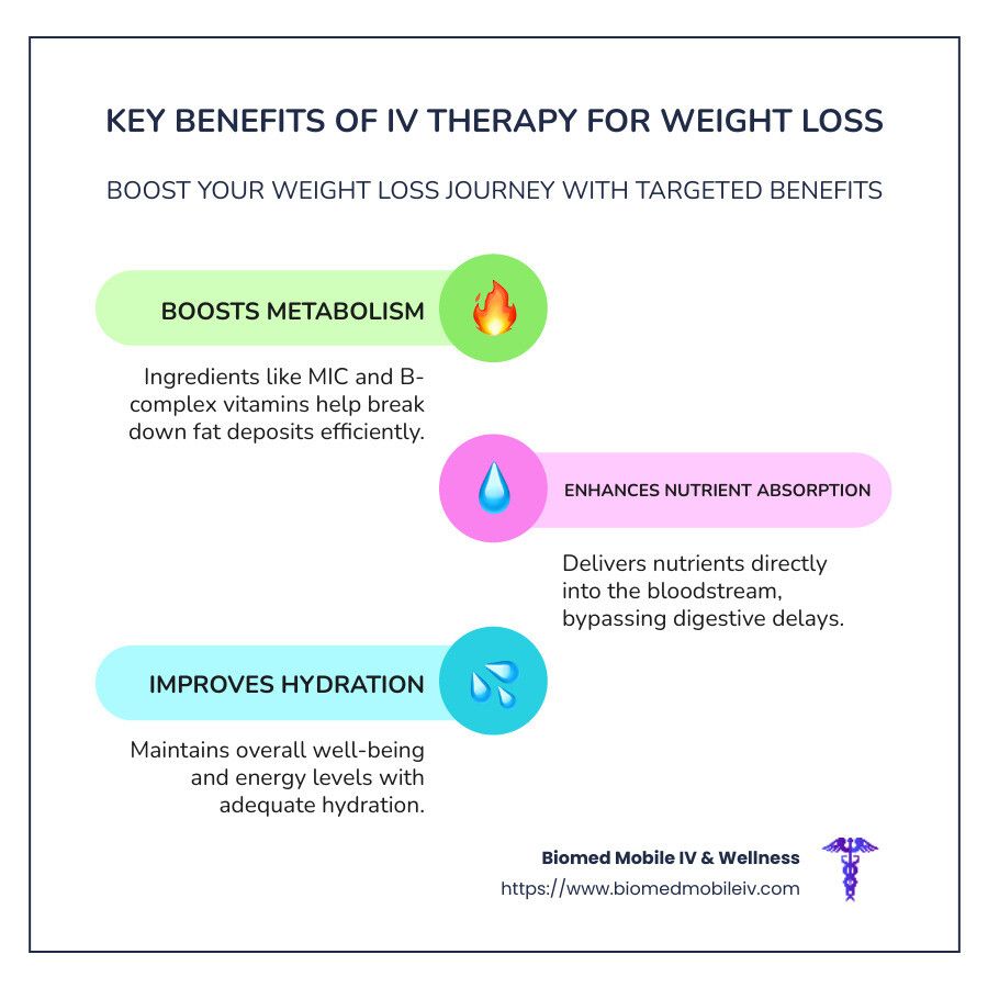 A poster showing the key benefits of iv therapy for weight loss