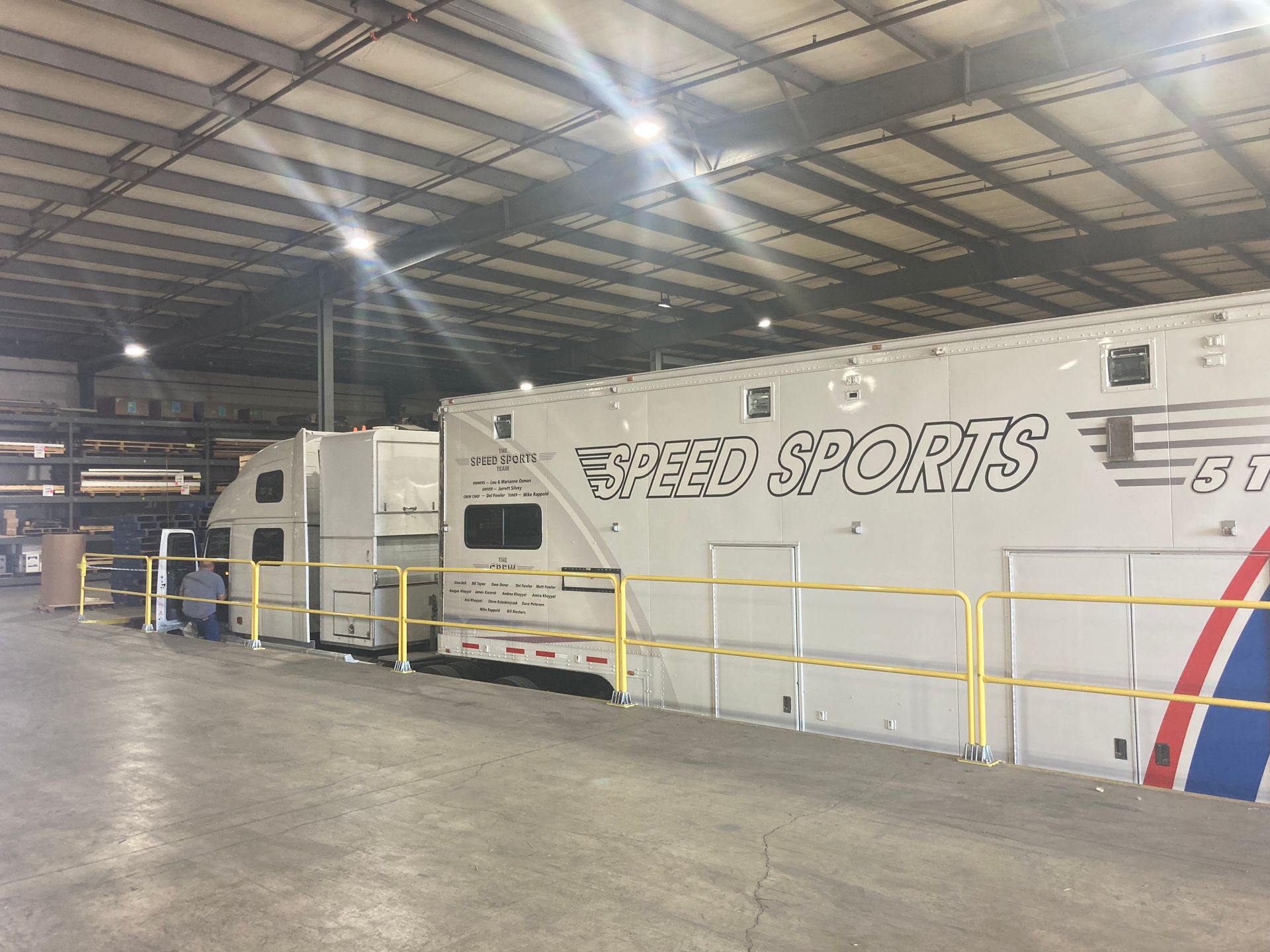 Large white trailer with 