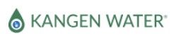 Kangen Water logo: green water droplet with a blue circle, next to