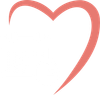 A minimalist pink heart outline set against a white background.