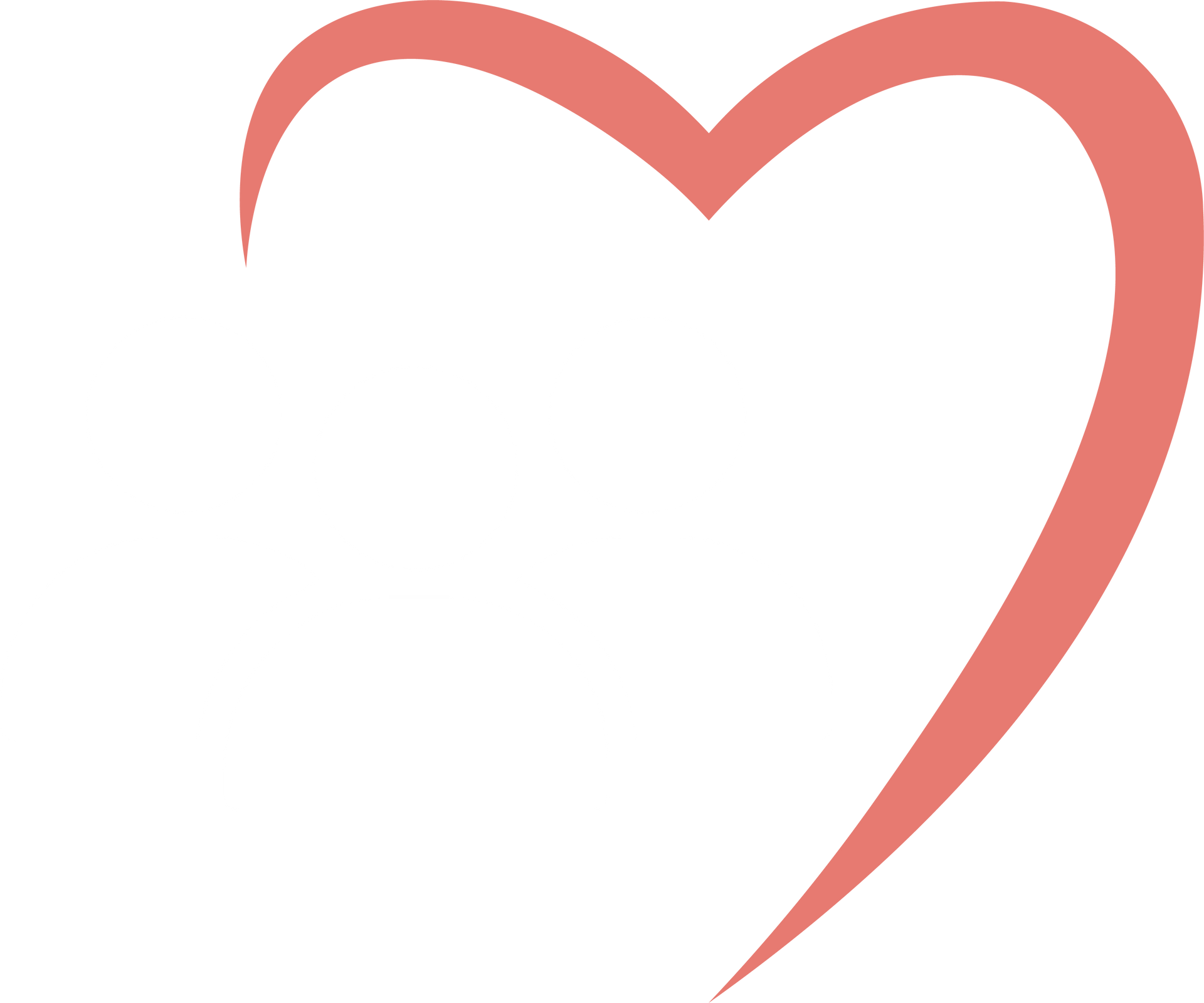 A pink, minimalist outline of a heart shape on a white background.
